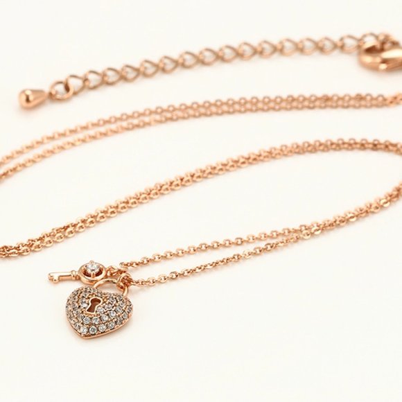 Key to My Heart Rose Gold 18KGP Necklace - Picture 7 of 10